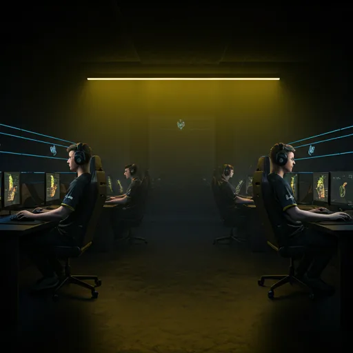 High-intensity professional gaming arena layout setup